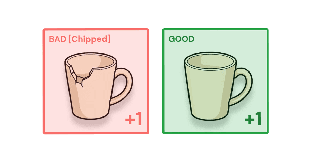 Computer vision classifying good and bad production.
